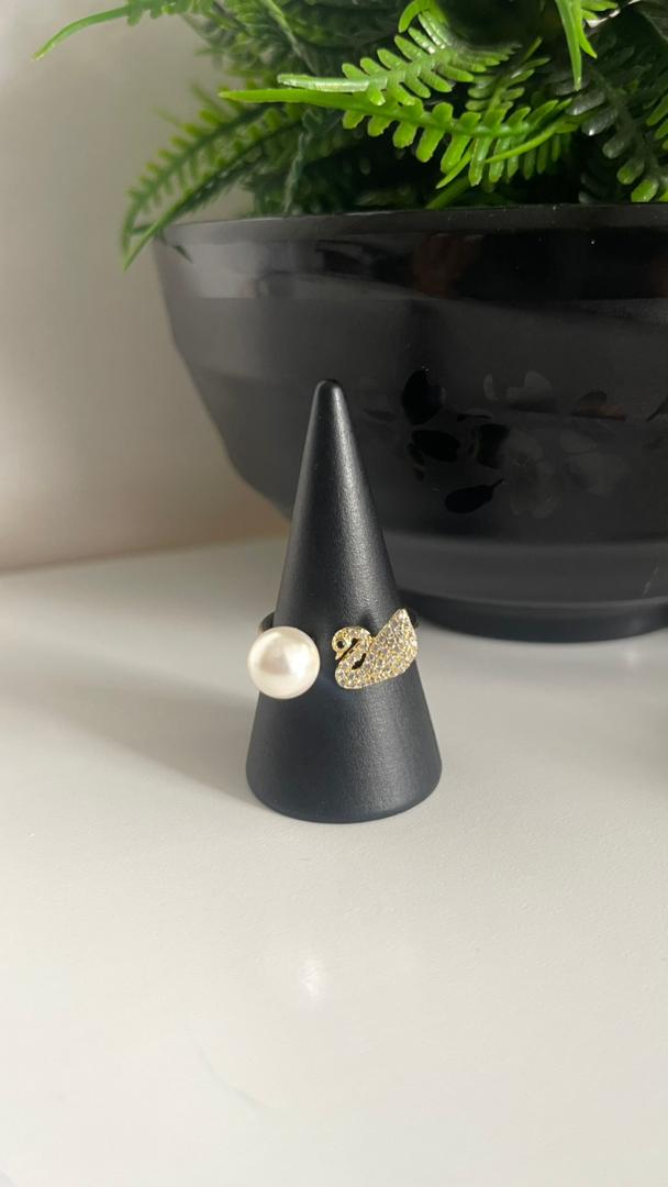 Anillo Cisne con Perla