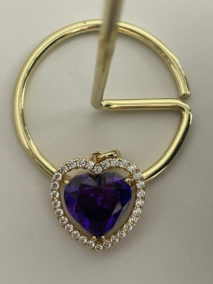 Dije Purple Heart en Cristal